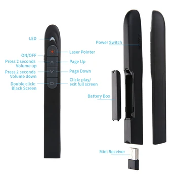 2.4GHz Wireless Presenter Remote Control Laser Pointer Flip Pen for PPT Powerpoint Presentation Flip
2.4GHz Wireless Presenter Remote Control Laser Pointer Flip Pen for PPT Powerpoint Presentation Flip