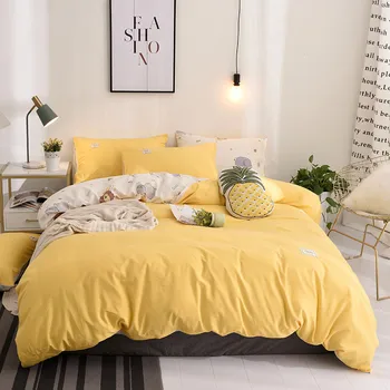 Nordic Brief Style 3 4pcs AB Side Pure Cotton Washed Cotton Bed Duvet Cover Bed Sheet Pillowcase Student Adult Home Yellow
Nordic Brief Style 3 4pcs AB Side Pure Cotton Washed Cotton Bed Duvet Cover Bed Sheet Pillowcase Student Adult Home Yellow