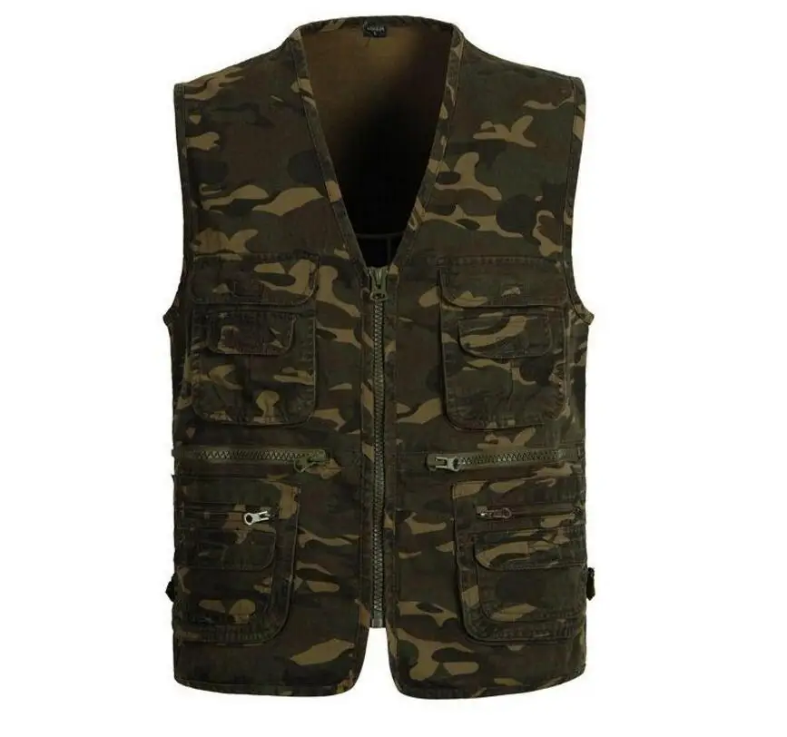 Summer Men's Multi-Pocket Camouflage Vest Multi-functional Outdoors Sports Hiking Vest Reporter Photographer Sleeveless Jacket
Summer Men's Multi-Pocket Camouflage Vest Multi-functional Outdoors Sports Hiking Vest Reporter Photographer Sleeveless Jacket