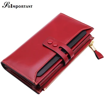 Luxury Genuine Oil Wax Leather Women Wallets Female Long Clutch Magic Zipper Coin Purse Lady Trifold Walet Portomonee Money Bag
Luxury Genuine Oil Wax Leather Women Wallets Female Long Clutch Magic Zipper Coin Purse Lady Trifold Walet Portomonee Money Bag
