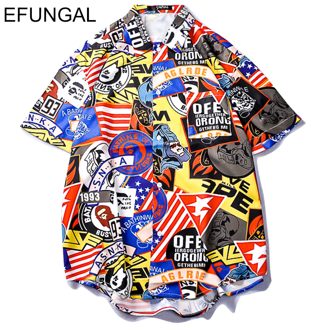 EFUNGAL Graffiti 3d Print Hippie Shirt 2019 Summer Hip Hop Short Sleeve Harajuku Streetwear Men Women Hawaii Shirts Casual Tops
EFUNGAL Graffiti 3d Print Hippie Shirt 2019 Summer Hip Hop Short Sleeve Harajuku Streetwear Men Women Hawaii Shirts Casual Tops