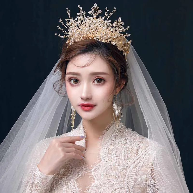 Luxury Gold Crystal Queen Crowns and Earrings Set Wedding Bride Princess Crown Bridal Diadem Hair Accessories Baroque Headband
Luxury Gold Crystal Queen Crowns and Earrings Set Wedding Bride Princess Crown Bridal Diadem Hair Accessories Baroque Headband