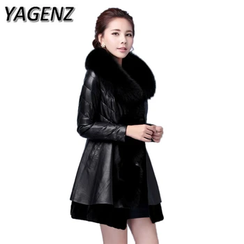 YAGENZ2019 Winter PU Leather Faux Fur Women Black Jacket Coat Slim Medium long Luxury Fur collar Faux Fur Overcoat Plue size 6XL
YAGENZ2019 Winter PU Leather Faux Fur Women Black Jacket Coat Slim Medium long Luxury Fur collar Faux Fur Overcoat Plue size 6XL