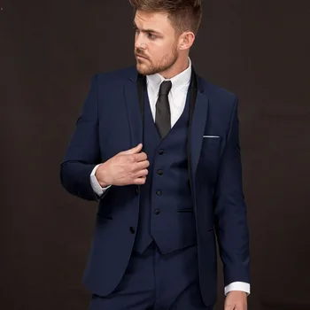 New Groom men suit Tuxedo Navy Blue Groomsmen Notch Lapel Wedding Dinner mens Suits Best Man Bridegroom (Jacket+Pants+Vest)
New Groom men suit Tuxedo Navy Blue Groomsmen Notch Lapel Wedding Dinner mens Suits Best Man Bridegroom (Jacket+Pants+Vest)