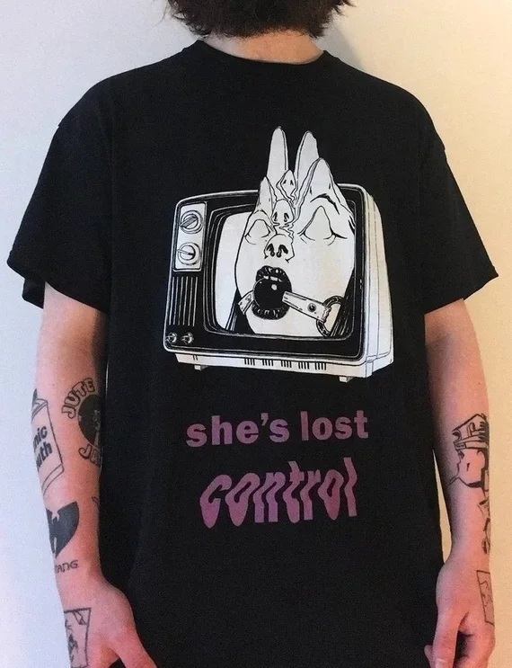 starqueen-JBH She's Lost Control Women Grunge Style Black T-Shirt Gothic Post Punk Oversized Tee Shirt
starqueen-JBH She's Lost Control Women Grunge Style Black T-Shirt Gothic Post Punk Oversized Tee Shirt