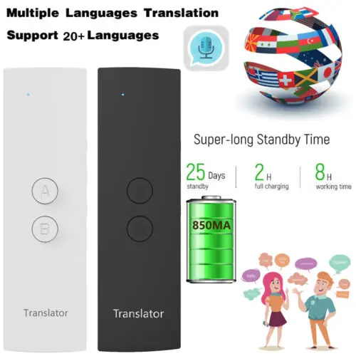 Bluetooth Smart Instant Voice Translator 28+ Languages Speech Interactive Travel BusinessTranslation Tool Portable Translators
Bluetooth Smart Instant Voice Translator 28+ Languages Speech Interactive Travel BusinessTranslation Tool Portable Translators