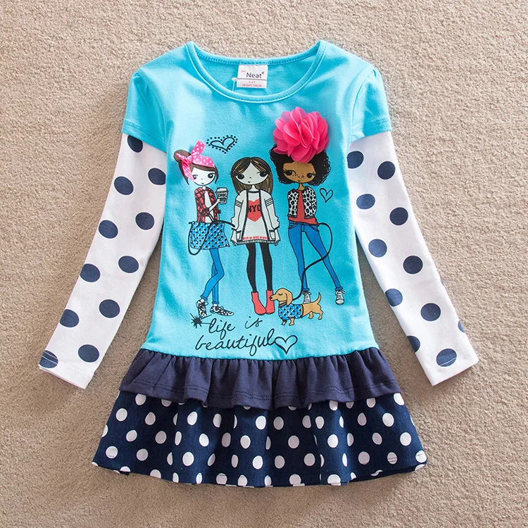 Girls Dresses 2017Fashion Kids Girls Dress cartoon Long sleeve princess dress Tree Print kids dresses children clothing 2-9 Year
Girls Dresses 2017Fashion Kids Girls Dress cartoon Long sleeve princess dress Tree Print kids dresses children clothing 2-9 Year