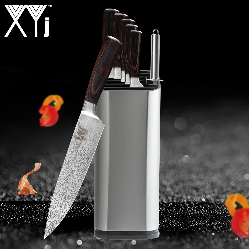 XYj Damascus Veins Kitchen Knife Holder Storage Stainless Steel Knife Block Stand Large Capacity Multifunctional Storage Seat
XYj Damascus Veins Kitchen Knife Holder Storage Stainless Steel Knife Block Stand Large Capacity Multifunctional Storage Seat