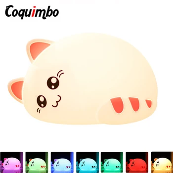 LED Night Light Cat Cute Animal USB Charge Silicone Soft Cartoon Nursery Lamp Bedroom Baby Night Lamp Children Birthday Gift Toy
LED Night Light Cat Cute Animal USB Charge Silicone Soft Cartoon Nursery Lamp Bedroom Baby Night Lamp Children Birthday Gift Toy