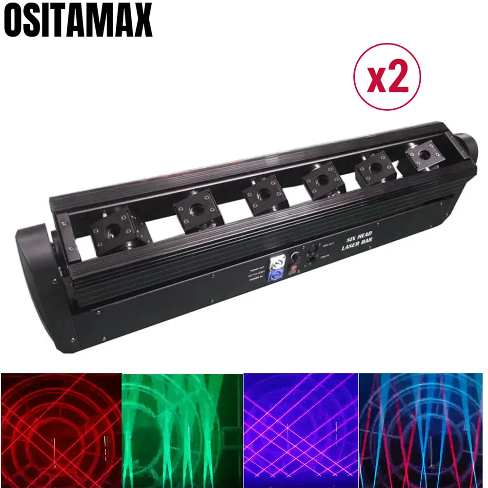 Сценический лазерный проектор DMX 2 шт./лот 3 Вт RGB 6 Х500 МВт|Эффект освещения сцены| |