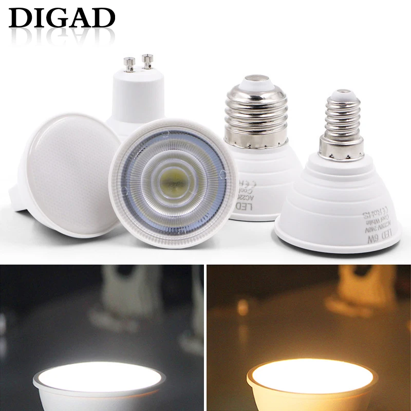 DIGAD 4pcs/set E27 E14 MR16 GU5.3 GU10 Lampada LED Bulb 6W 220V Bombillas LED Lamp Spotlight Lampara Spot Light Chrismas Light
DIGAD 4pcs/set E27 E14 MR16 GU5.3 GU10 Lampada LED Bulb 6W 220V Bombillas LED Lamp Spotlight Lampara Spot Light Chrismas Light