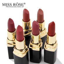 Miss rosa marca 24 cor nude matte batom batom à prova dwaterproof água matte veludo lábio vara lábios vermelhos cosméticos maquiagem sexy batom kits(China)