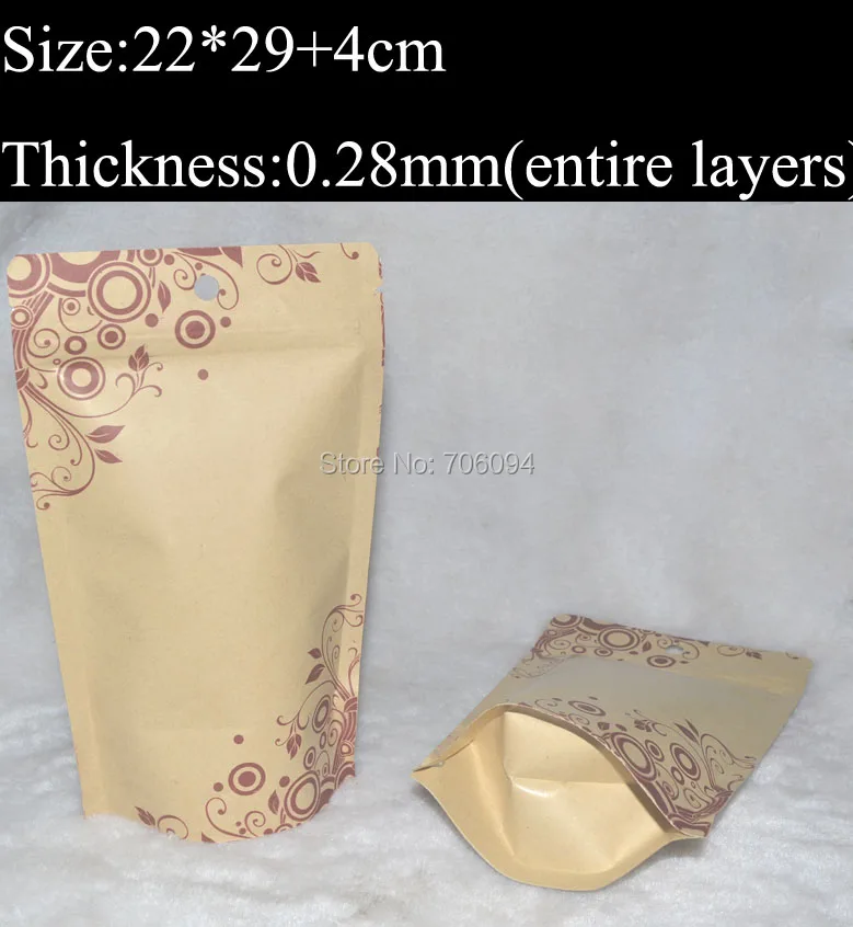 22*29+4cm,100pcs Self-Stand Self-Sealing Food Packaging Kraft paper Bags,food/coffee/snack/nuts kraft bag,gift brown paper Bag
22*29+4cm,100pcs Self-Stand Self-Sealing Food Packaging Kraft paper Bags,food/coffee/snack/nuts kraft bag,gift brown paper Bag