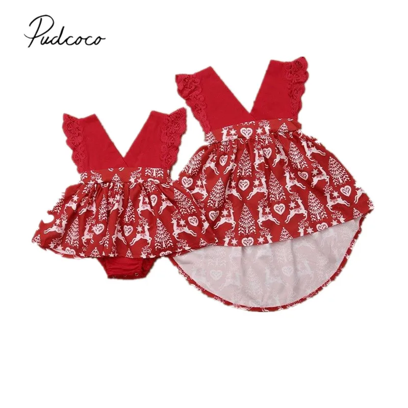2018 Brand New Christmas Party Cute Family Sister Matching Sets Romper Or Dress Lace Sleeve Print Ruffles Holiday Party Clothes
2018 Brand New Christmas Party Cute Family Sister Matching Sets Romper Or Dress Lace Sleeve Print Ruffles Holiday Party Clothes