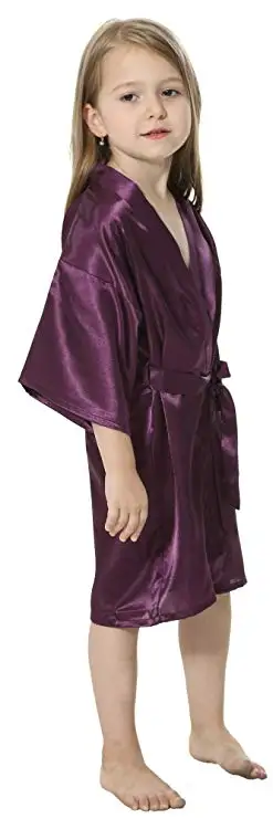 Kids Solid Satin Rayon Kimono Robe Bridesmaid Solid Bathrobe Children Nightgown Sleepwear Dressing Gown Kids Solid Satin Rayon Kimono Robe Bridesmaid Solid Bathrobe Children Nightgown Sleepwear Dressing Gown