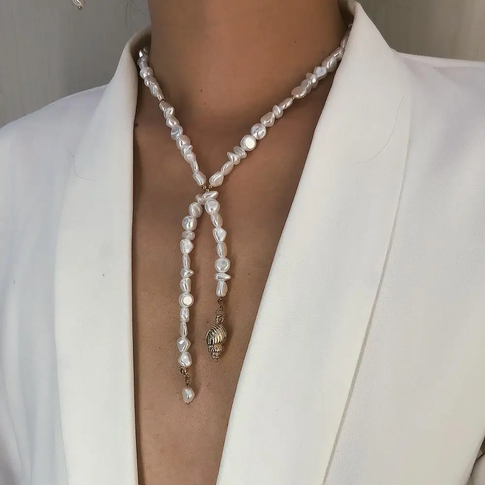 KMVEXO Baroque Irregular Pearl Jewelry Statement Necklaces for Women Girls Boho Gold Conch Shell Pendant Necklace Female Gifts
KMVEXO Baroque Irregular Pearl Jewelry Statement Necklaces for Women Girls Boho Gold Conch Shell Pendant Necklace Female Gifts