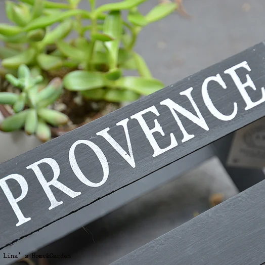 rope handles gray black vintage provence mini wood herb planter box (2)