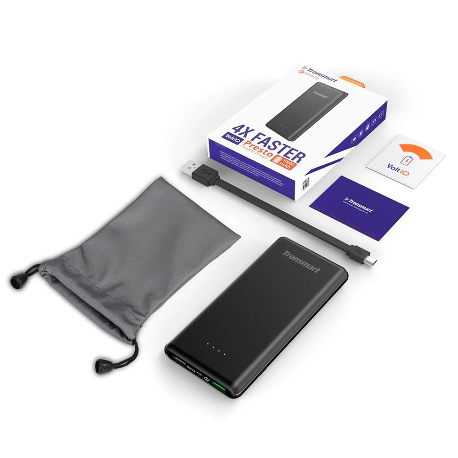 Tronsmart Presto 10000mAh PBT10 Power Bank Quick Charge Powerbank External Portable Phone Battery Charger CE RoHS Black White (11)