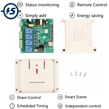 AC 220V 433MHz 4CH Inching Self-Locking Interlock WIFI Relay Controller APP Remote Control Wireless Smart for DIY Smart Home
AC 220V 433MHz 4CH Inching Self-Locking Interlock WIFI Relay Controller APP Remote Control Wireless Smart for DIY Smart Home