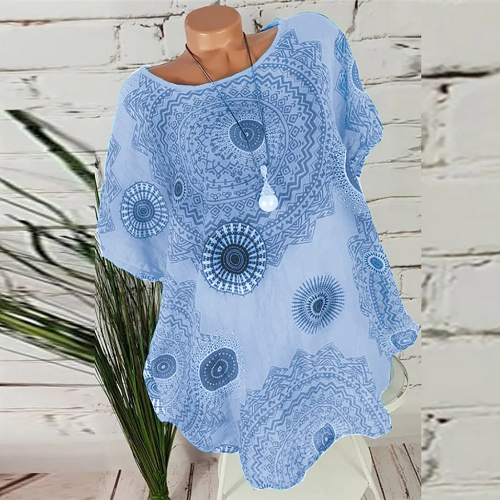 Feitong 2019 Shirt Women Blusas Feminina Women Short Sleeve Wave Floral Print Blouse Casual Round neck Tops Camiseta Mujer Blusa
Feitong 2019 Shirt Women Blusas Feminina Women Short Sleeve Wave Floral Print Blouse Casual Round neck Tops Camiseta Mujer Blusa