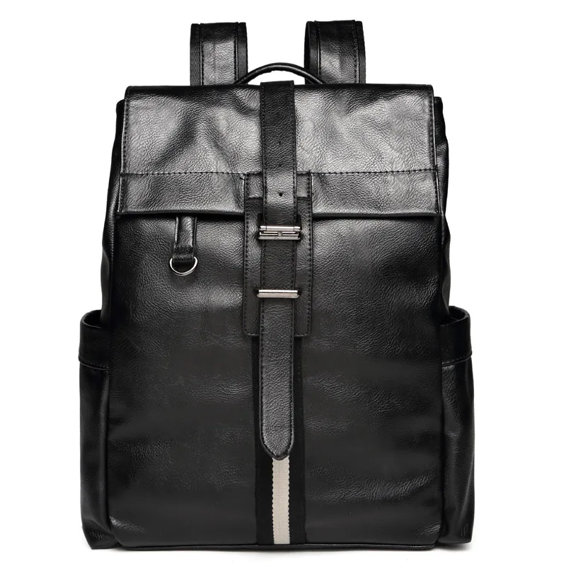 High quality leather men big backpacks teenager high college school students backpacks famous brand strip designer High capacity
High quality leather men big backpacks teenager high college school students backpacks famous brand strip designer High capacity