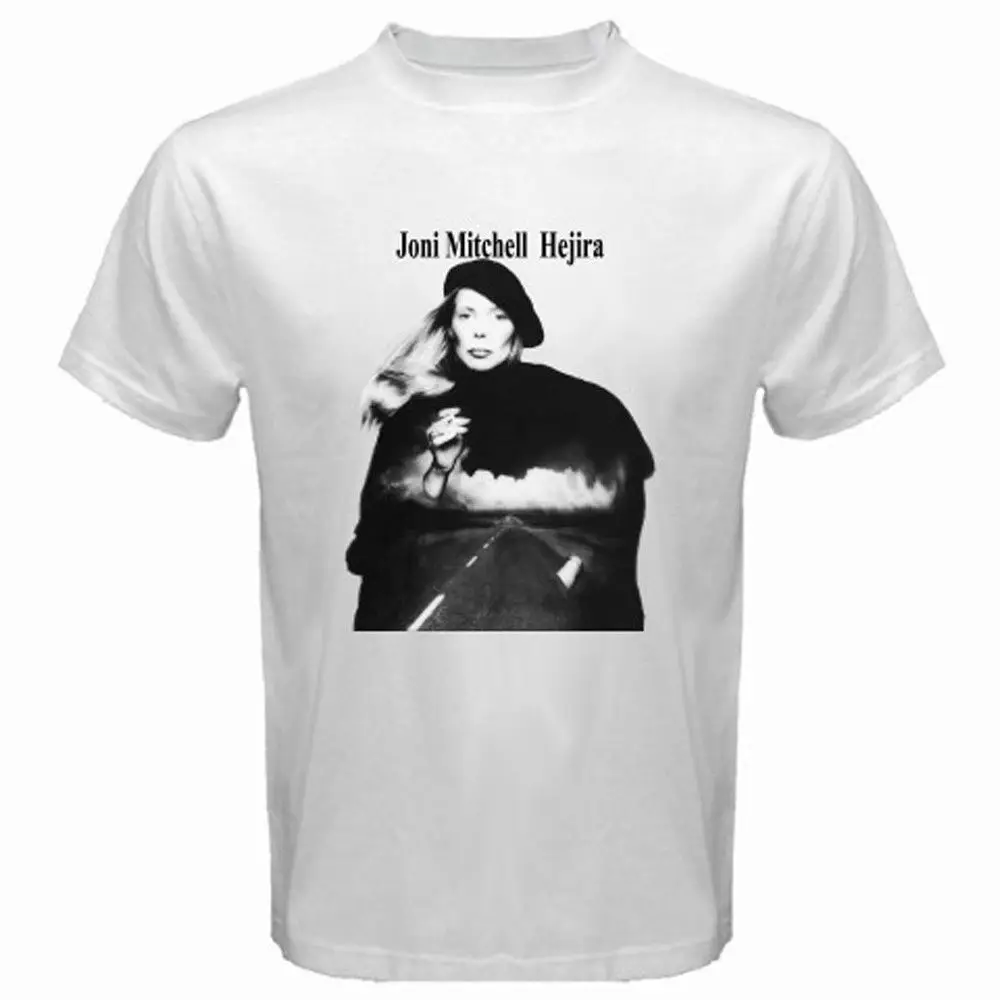 Новый JONI Mitchell hejira альбом канадская певица Для мужчин белая футболка Размеры S-3XL |