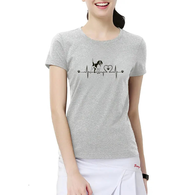 Summer Fashion Heartbeat of Beagle T Shirt Women Girls Tops Cotton Fashion Short Sleeve Cute Dogs T-shirt Tees Woman
Summer Fashion Heartbeat of Beagle T Shirt Women Girls Tops Cotton Fashion Short Sleeve Cute Dogs T-shirt Tees Woman