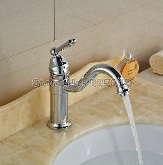 Chrome Brass Swivel Spout Bathroom Faucet Single Hole Washbasin Mixer Sink Faucets Single Lever Cold &Hot Water Mixer Tap Wnf206
Chrome Brass Swivel Spout Bathroom Faucet Single Hole Washbasin Mixer Sink Faucets Single Lever Cold &Hot Water Mixer Tap Wnf206