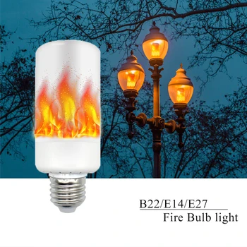 

2018 HOT Arrival Flame Effect Fire Light E27 E14 B22 2835SMD LED lamp Bulbs 5W Flickering Emulation flame Lights AC85-265V z30