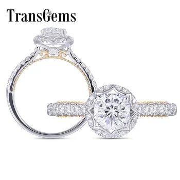 Transgems 14K 585 White and Yellow Gold 1ct 6X6mm F Color Octagon Cut Moissanite Halo Engagement Rings Solitare with Accents
Transgems 14K 585 White and Yellow Gold 1ct 6X6mm F Color Octagon Cut Moissanite Halo Engagement Rings Solitare with Accents