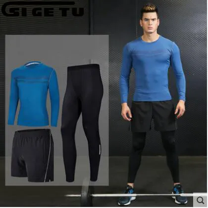 2017 Sport Suit Men's Sportswear Compression Tights Running Set Basketball Jersey Gym Suit Jogging training suit for Mens 3pcs
2017 Sport Suit Men's Sportswear Compression Tights Running Set Basketball Jersey Gym Suit Jogging training suit for Mens 3pcs