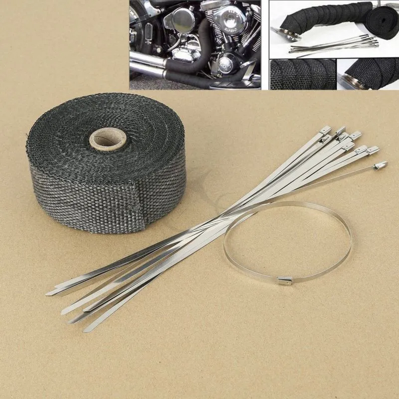 New Exhaust Manifold Downpipe Heat Wrap Black 2" 10m Ties rap De Cat Pipe Tape Stainless kit Motorcycle
New Exhaust Manifold Downpipe Heat Wrap Black 2" 10m Ties rap De Cat Pipe Tape Stainless kit Motorcycle