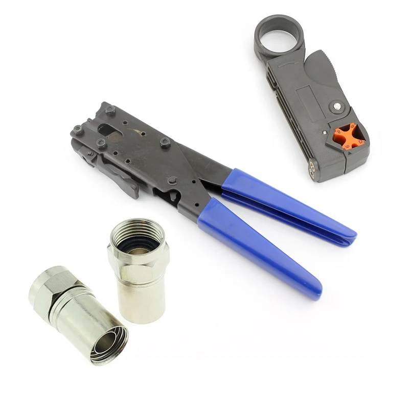 Wire Stripping Pliers compression crimping cone Tool for RG6(5C) f connector with 50 PCS RG6 F Smooth cone-shape crimp Connector
Wire Stripping Pliers compression crimping cone Tool for RG6(5C) f connector with 50 PCS RG6 F Smooth cone-shape crimp Connector