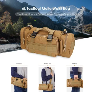 6L Outdoor Military Tactical Waist Bag Waterproof Nylon Camping Hiking Backpack Pouch Hand Bag military bolsa Style mochila
6L Outdoor Military Tactical Waist Bag Waterproof Nylon Camping Hiking Backpack Pouch Hand Bag military bolsa Style mochila