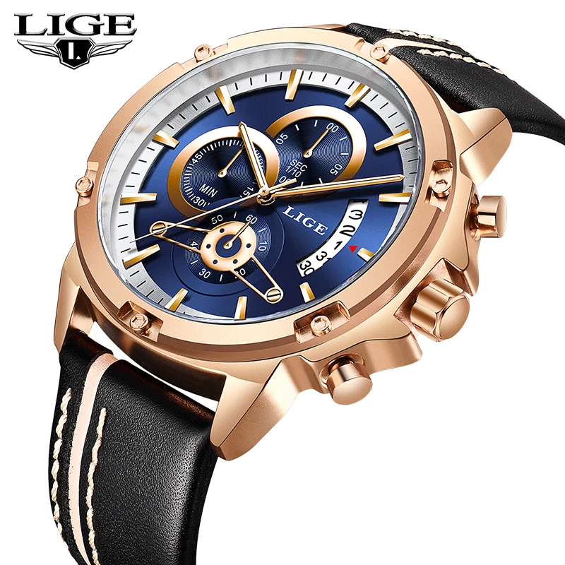 LIGE Mens Watches Top Brand Luxury Men's Fashion Sport Watch Men Leather Waterproof wrist watches Quartz Clock Relogio Masculino
LIGE Mens Watches Top Brand Luxury Men's Fashion Sport Watch Men Leather Waterproof wrist watches Quartz Clock Relogio Masculino