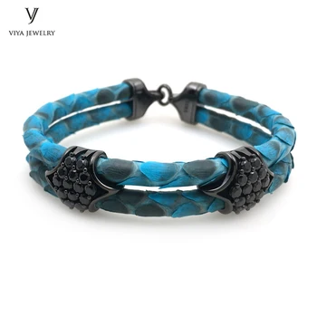 Luxury Vogue 925 Sterling Silver Bracelets Classy Genuine Python & Rose Gold Color Leather Bracelets Fit Watch For Business Men
Luxury Vogue 925 Sterling Silver Bracelets Classy Genuine Python & Rose Gold Color Leather Bracelets Fit Watch For Business Men