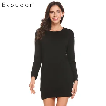 Ekouaer Women Nightgown O-Neck Long Sleeve Solid Mini Backless Nighties Sleepwear Dress Nightdress Female Sleepshirt Homewear
Ekouaer Women Nightgown O-Neck Long Sleeve Solid Mini Backless Nighties Sleepwear Dress Nightdress Female Sleepshirt Homewear