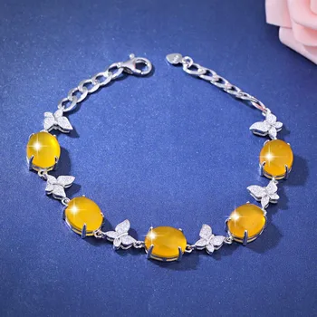 BSL Colored Gemstone Jewelry Women's 925 Sterling Silver Bracelets & Bangles With Yellow Stone Butterfly Charm
BSL Colored Gemstone Jewelry Women's 925 Sterling Silver Bracelets & Bangles With Yellow Stone Butterfly Charm