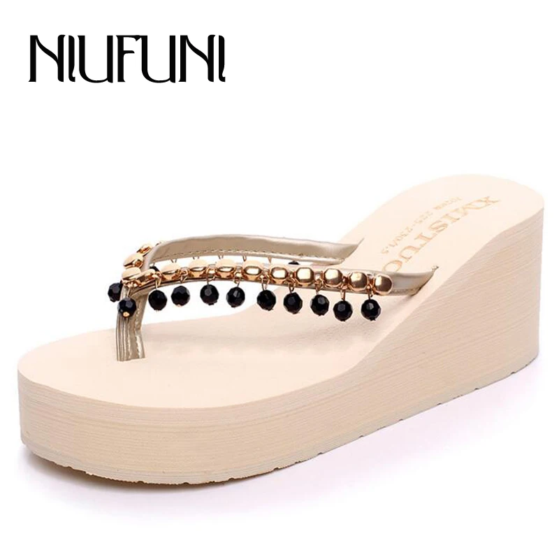 Summer Ladies Beach Shoes String Bead Fashion Platform High Heels Slippers Outside Casual Womens Wedges Flip Flops
Summer Ladies Beach Shoes String Bead Fashion Platform High Heels Slippers Outside Casual Womens Wedges Flip Flops