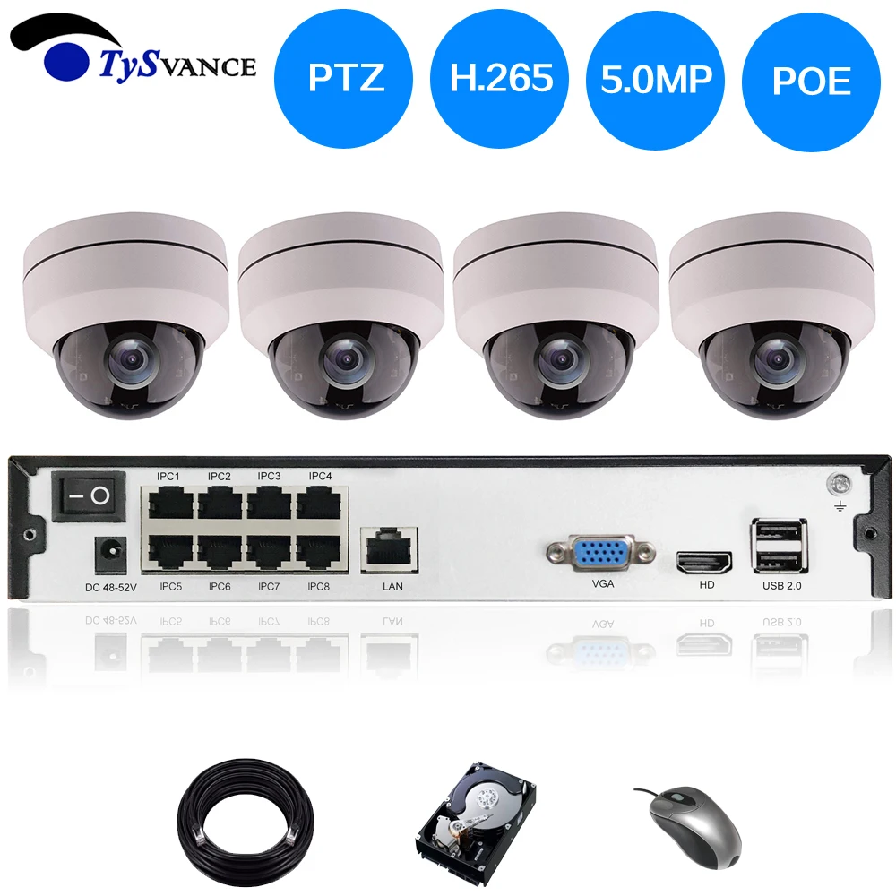 4CH 8CH H.265 PTZ HD 5.0MP POE 4X Zoom NVR Kit CCTV System 5MP IP Camera Outdoor Video Security Surveillance Set IP66 Waterproof
4CH 8CH H.265 PTZ HD 5.0MP POE 4X Zoom NVR Kit CCTV System 5MP IP Camera Outdoor Video Security Surveillance Set IP66 Waterproof