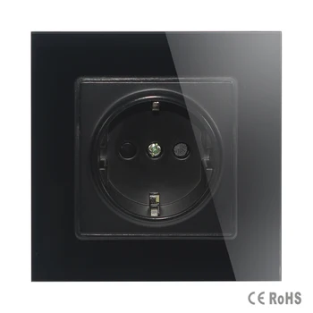 Minitiger EU Standard Power Socket AC 110~250V 16A Wall Power Socket, black Color tempered Crystal Glass Panel
Minitiger EU Standard Power Socket AC 110~250V 16A Wall Power Socket, black Color tempered Crystal Glass Panel