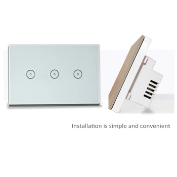 Smart Wireless WiFi Glass Panel Timing Touch Sensor 3 Gang Wall Switch on-off Remote Controller
Smart Wireless WiFi Glass Panel Timing Touch Sensor 3 Gang Wall Switch on-off Remote Controller