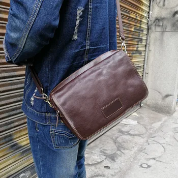 Men's Bag Shoulder Messenger Bag Retro First Layer Cowhide Double Zipper Shoulder Bag
Men's Bag Shoulder Messenger Bag Retro First Layer Cowhide Double Zipper Shoulder Bag