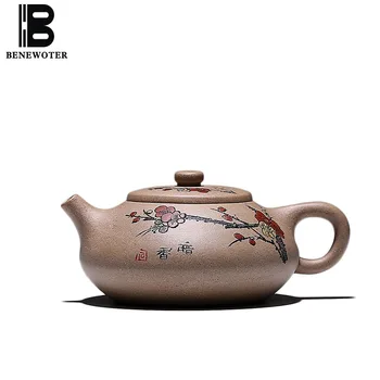 270cc Yixing Purple Floriation Teapot Hand Painted Plum Blossom Pattern Raw Ore Duan Mud Zisha Pot Household Drinkware Kettles
270cc Yixing Purple Floriation Teapot Hand Painted Plum Blossom Pattern Raw Ore Duan Mud Zisha Pot Household Drinkware Kettles