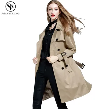 Trench coat for women Spring Fashion High end Double Breasted Long Windbreaker Female 2018 Autumn European style Overcoat LGP88 
Trench coat for women Spring Fashion High end Double Breasted Long Windbreaker Female 2018 Autumn European style Overcoat LGP88