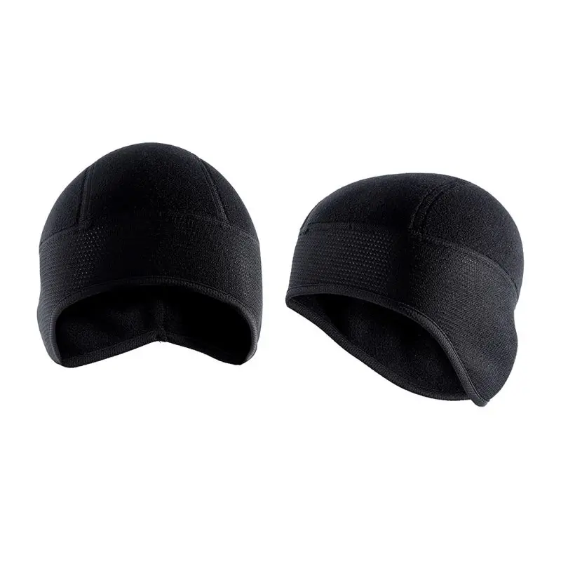 Unisex Winter Cycling Cap Windproof Warm Polar Fleece Thermal Helmet Liner Beanies Hat Solid Color Hiking Skiing Ear Warmer | Аксессуары
