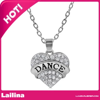 Small Silver Tone Clear Crystal Heart Shaped "DANCE" Necklace for Girls, Teens, Women
Small Silver Tone Clear Crystal Heart Shaped "DANCE" Necklace for Girls, Teens, Women