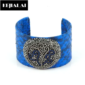 Fashion Women Jewelry Punk Style Bangle Python Leather Pave Rhinestone Crystal Wide Cuff Bangles Bracelets Pulseiras Best Gift
Fashion Women Jewelry Punk Style Bangle Python Leather Pave Rhinestone Crystal Wide Cuff Bangles Bracelets Pulseiras Best Gift