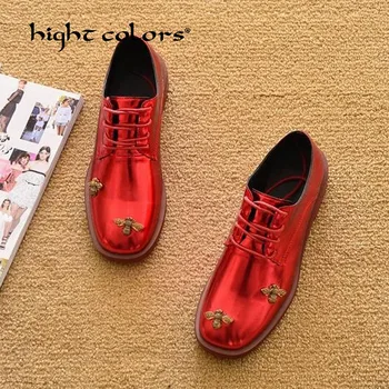 2020 British Oxfords Brogue Shoes Women Spring Fashion Patent Leather Platform Women Flats Lace Up Black/Red/Silver/Gun Color
2020 British Oxfords Brogue Shoes Women Spring Fashion Patent Leather Platform Women Flats Lace Up Black/Red/Silver/Gun Color
