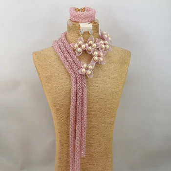 2016 Sweet Baby Pink Nigerian Crystal Handmade Beads Jewelry Set African Costume Indian Bridal Jewelry Sets Free Shipping ANJ058
2016 Sweet Baby Pink Nigerian Crystal Handmade Beads Jewelry Set African Costume Indian Bridal Jewelry Sets Free Shipping ANJ058